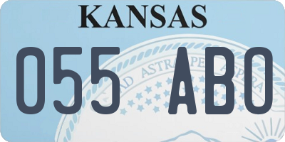 KS license plate 055ABO