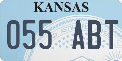 KS license plate 055ABT
