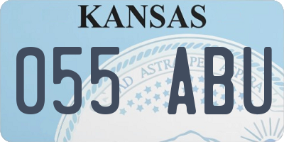 KS license plate 055ABU