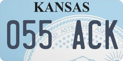 KS license plate 055ACK