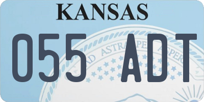 KS license plate 055ADT