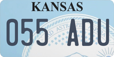 KS license plate 055ADU