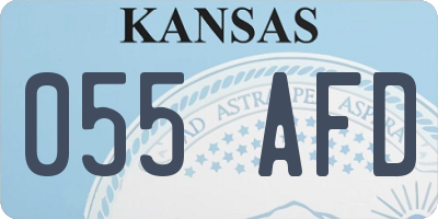 KS license plate 055AFD
