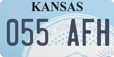 KS license plate 055AFH