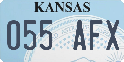 KS license plate 055AFX