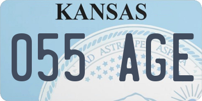 KS license plate 055AGE