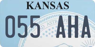 KS license plate 055AHA
