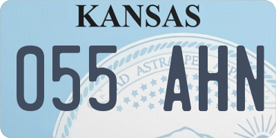 KS license plate 055AHN