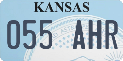 KS license plate 055AHR