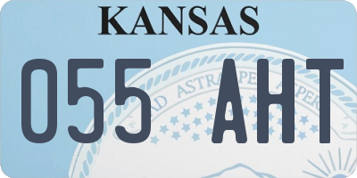 KS license plate 055AHT