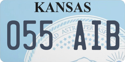 KS license plate 055AIB