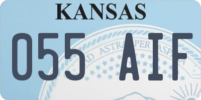 KS license plate 055AIF