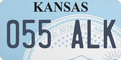 KS license plate 055ALK