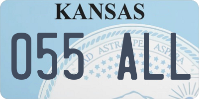 KS license plate 055ALL
