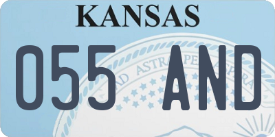 KS license plate 055AND