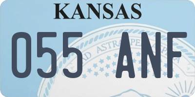 KS license plate 055ANF