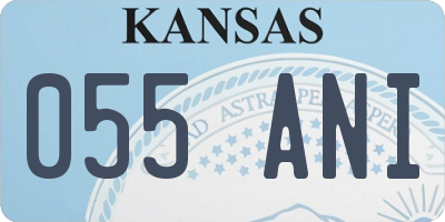 KS license plate 055ANI