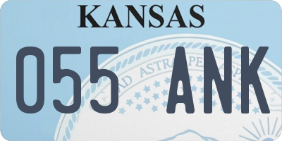 KS license plate 055ANK