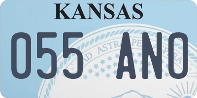KS license plate 055ANO