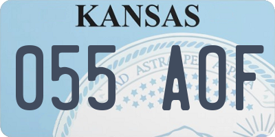 KS license plate 055AOF
