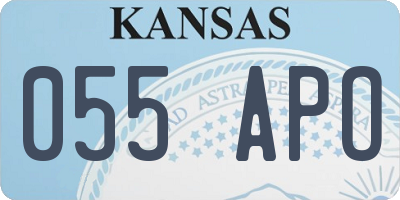 KS license plate 055APO