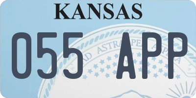 KS license plate 055APP