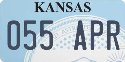 KS license plate 055APR