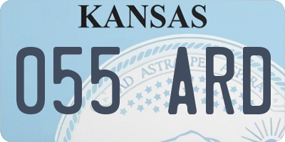 KS license plate 055ARD