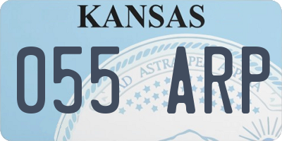 KS license plate 055ARP