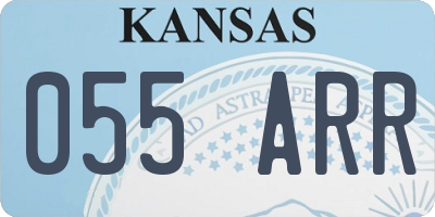 KS license plate 055ARR