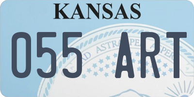 KS license plate 055ART