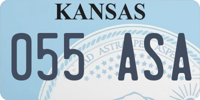 KS license plate 055ASA