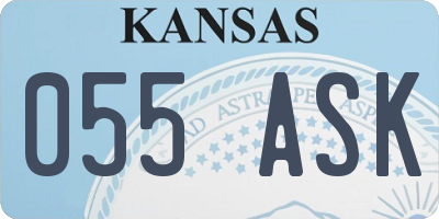 KS license plate 055ASK