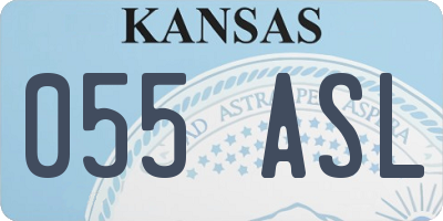 KS license plate 055ASL