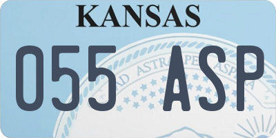 KS license plate 055ASP