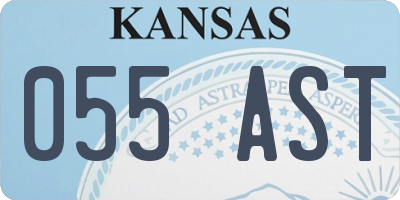 KS license plate 055AST