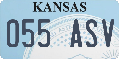 KS license plate 055ASV