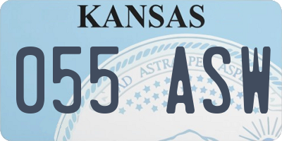 KS license plate 055ASW