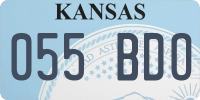 KS license plate 055BDO