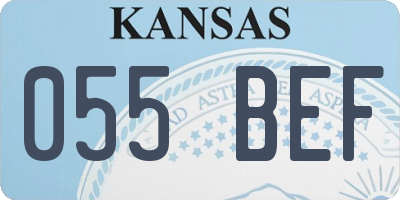KS license plate 055BEF