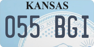 KS license plate 055BGI