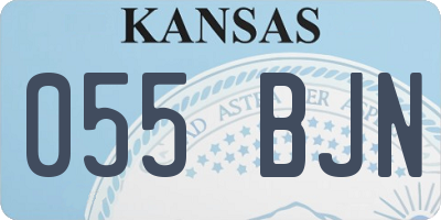 KS license plate 055BJN