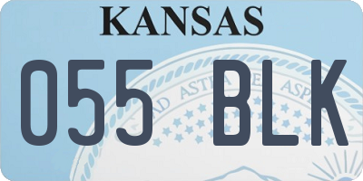 KS license plate 055BLK