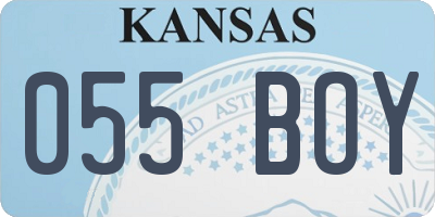 KS license plate 055BOY