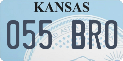 KS license plate 055BRO