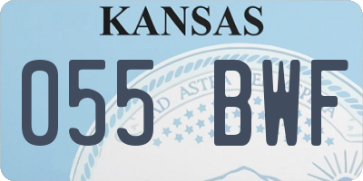 KS license plate 055BWF