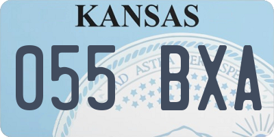 KS license plate 055BXA