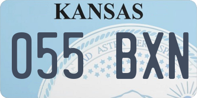 KS license plate 055BXN