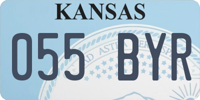 KS license plate 055BYR