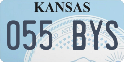 KS license plate 055BYS